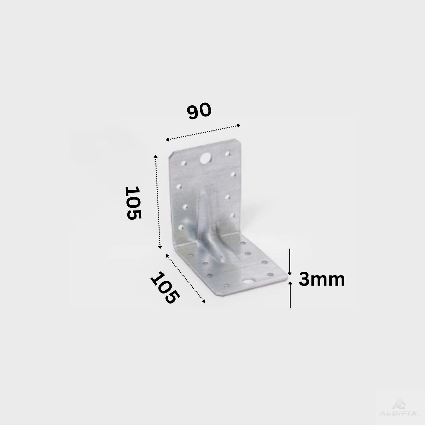 Coltar lemn ranforsat 105x105x90 grosime 3mm - 20 buc/cutie