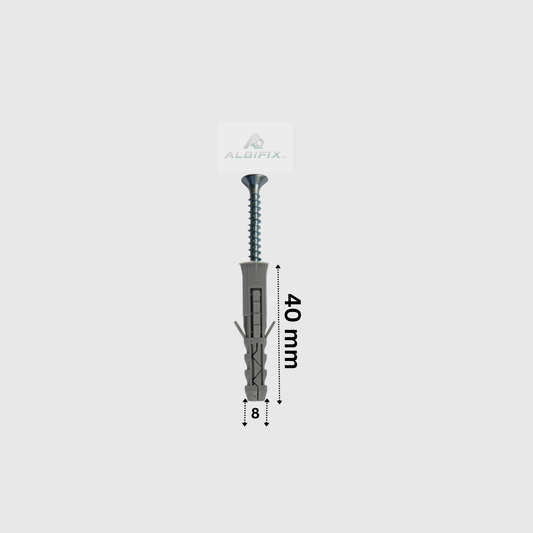 Diblu standard cu surub 8x40 mm 100 buc/cutie
