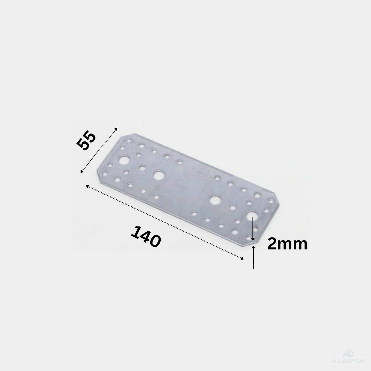 Placa perforata 55x140 grosime 2mm - 10 buc/bax