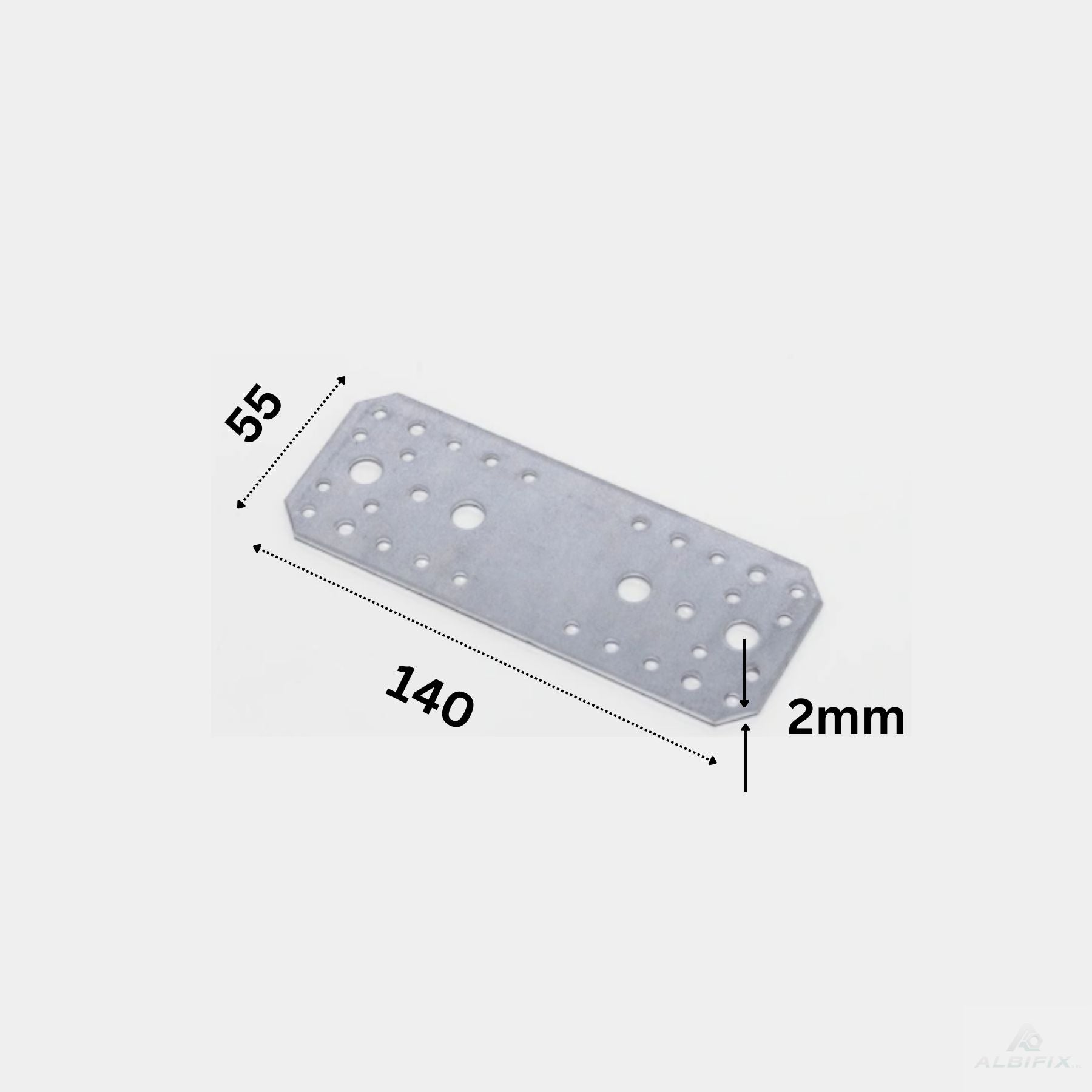 Placa perforata 55x140 grosime 2mm - 10 buc/bax