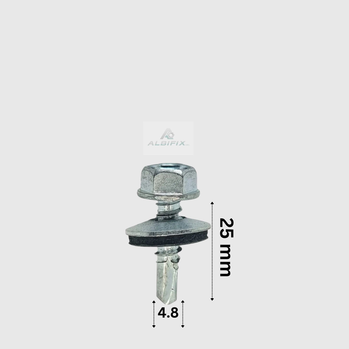 Surub autoforant 4.8x25 mm zincat, prindere in metal cu cap hexagonal si saiba  250 buc/cutie