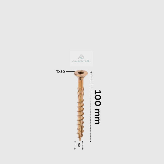 Surub Dulgherie 6x100 mm cap inecat torx tx30 100 buc/cutie