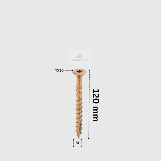 Surub Dulgherie 6x120 mm cap inecat torx tx30 100 buc/cutie