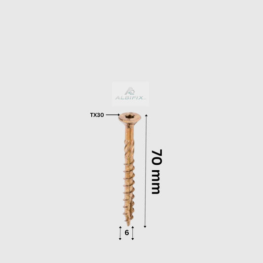 Surub Dulgherie 6x70 mm cap inecat torx tx30 100 buc/cutie