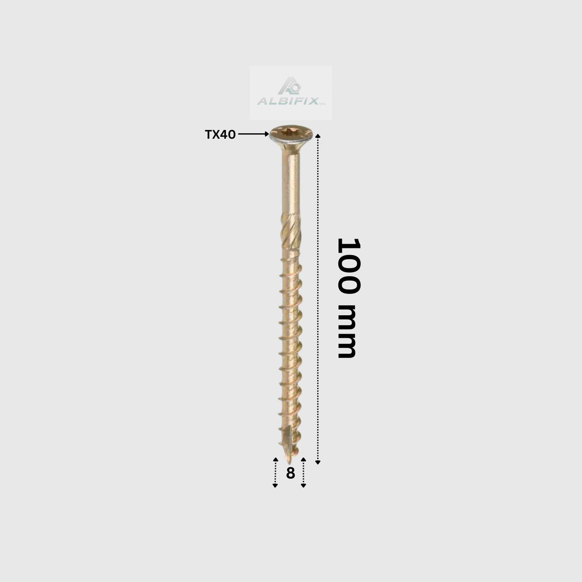 Surub Dulgherie 8x100 mm cap inecat torx tx40 100 buc/cutie