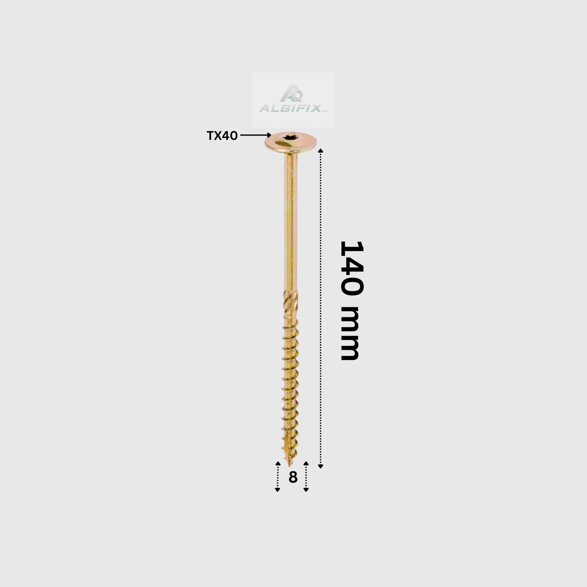 Surub Dulgherie 8x140 mm cap plat torx tx40 50 buc/cutie
