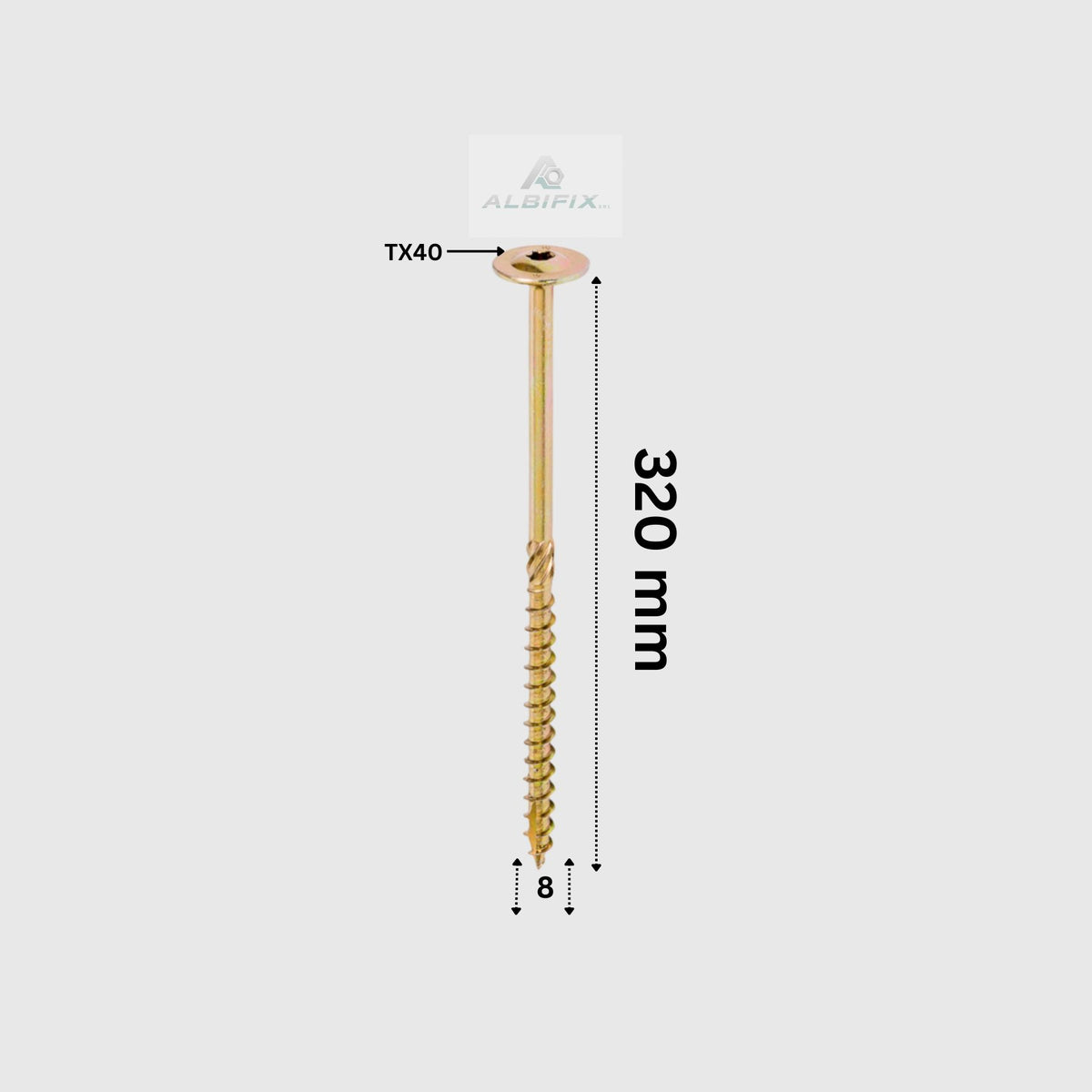 Surub Dulgherie 8x320 mm cap plat torx tx40 50 buc/cutie