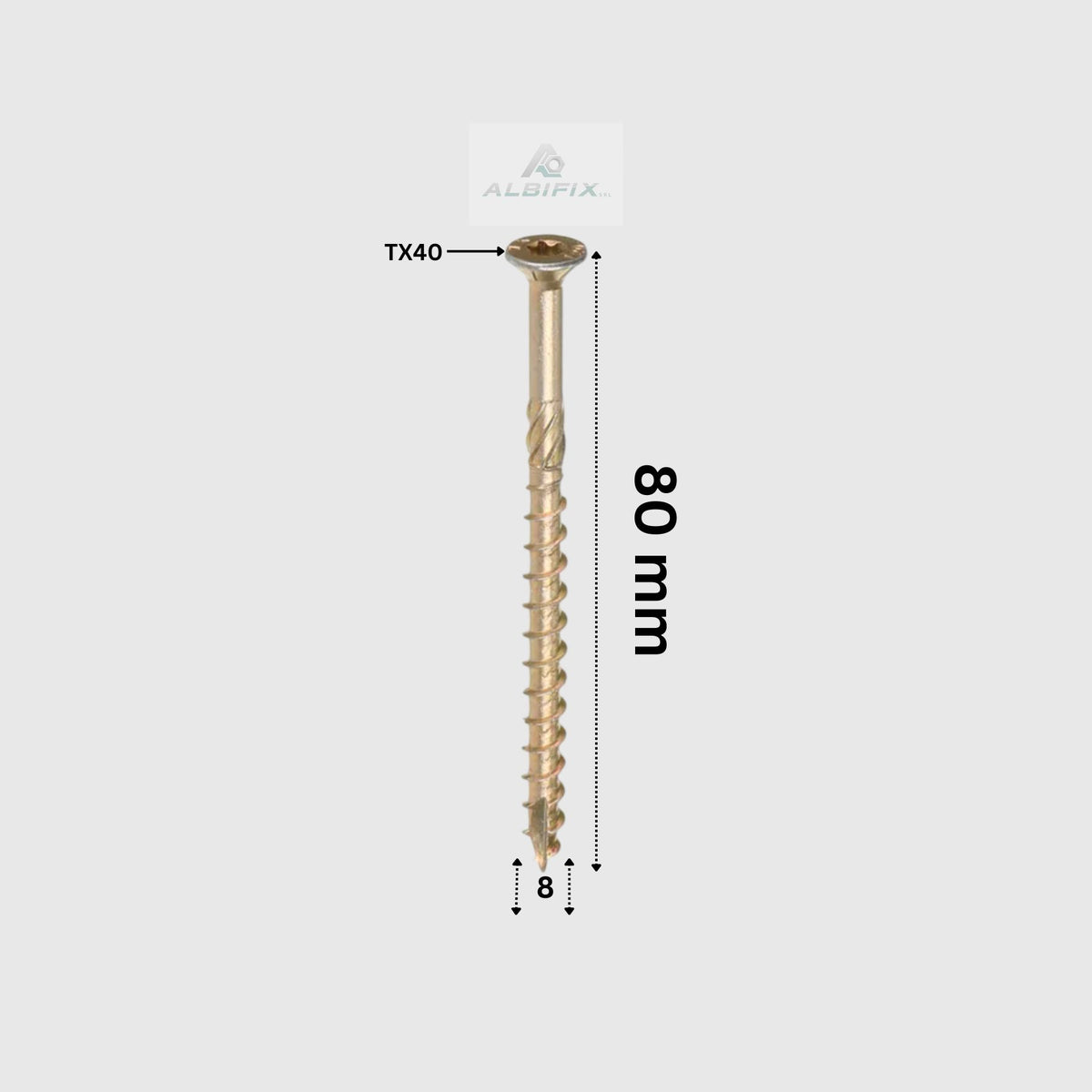 Surub Dulgherie 8x80 mm cap inecat torx tx40 100 buc/cutie