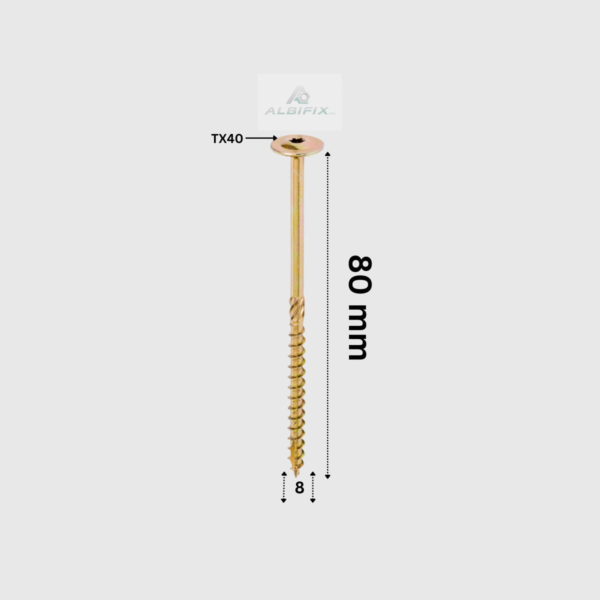 Surub Dulgherie 8x80 mm cap plat torx tx40 50 buc/cutie