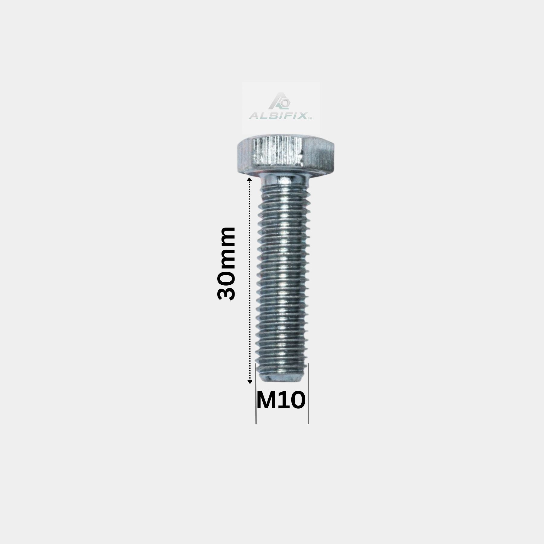Surub cu filet metric M10x30 mm cap hexagonal DIN 933 GR. 8.8 - 100 buc/cutie