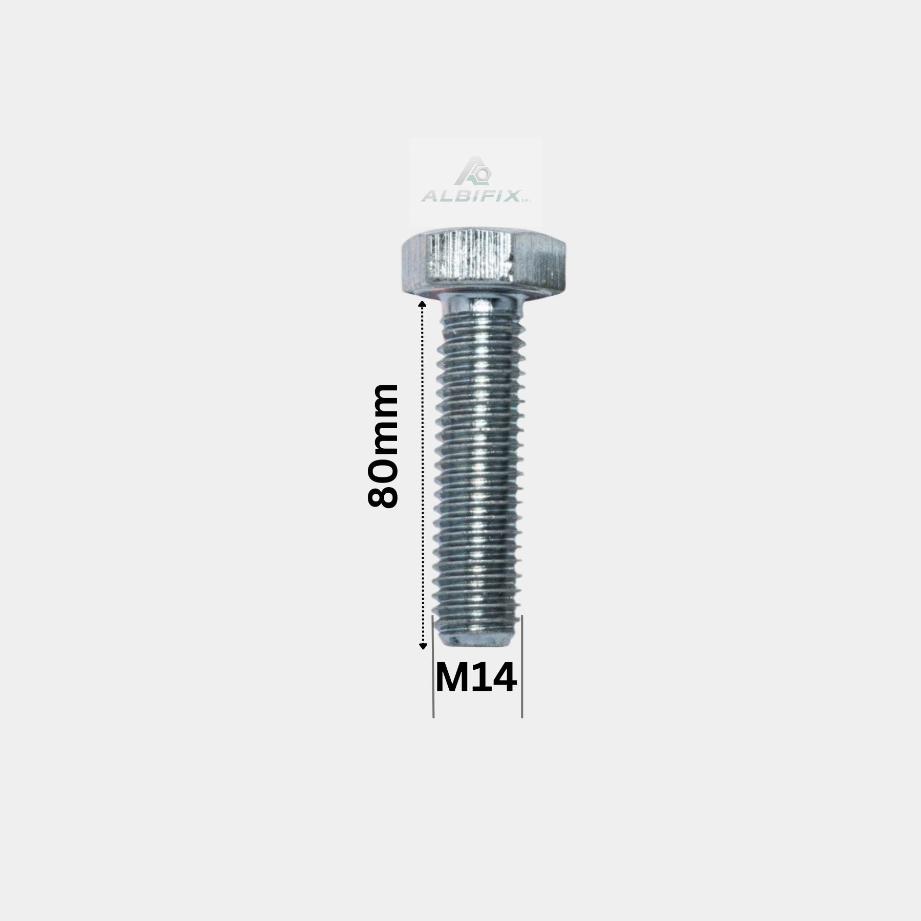 Surub cu filet metric M14x80 mm cap hexagonal DIN 933 GR. 8.8 - 50 buc/cutie