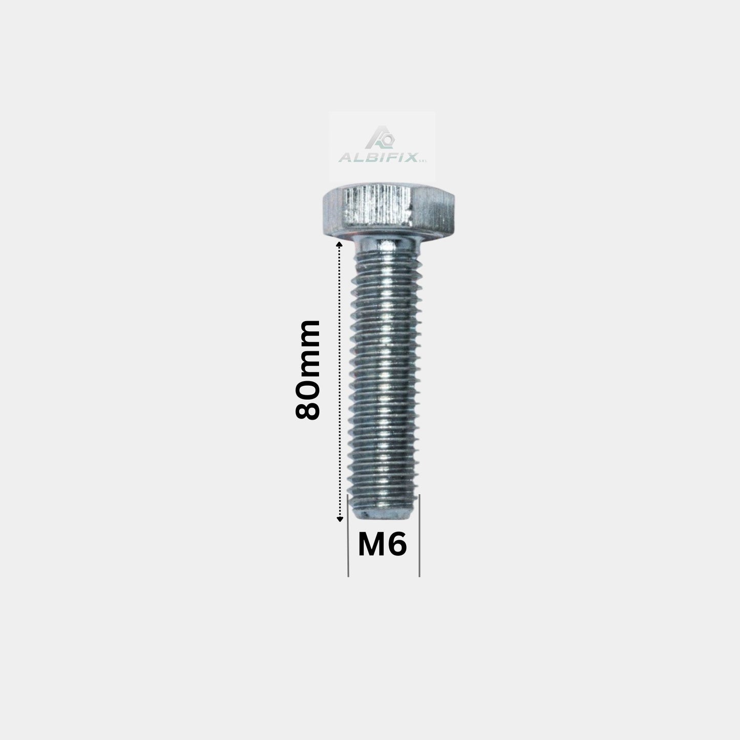 Surub cu filet metric M6x80 mm cap hexagonal DIN 933 GR. 8.8 - 200 buc/cutie