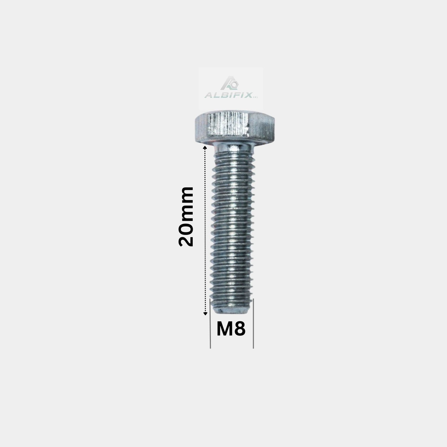 Surub cu filet metric M8x20 mm cap hexagonal DIN 933 GR. 8.8 - 200 buc/cutie