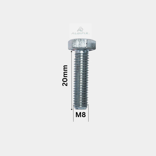 Surub cu filet metric M8x20 mm cap hexagonal DIN 933 GR. 8.8 - 200 buc/cutie