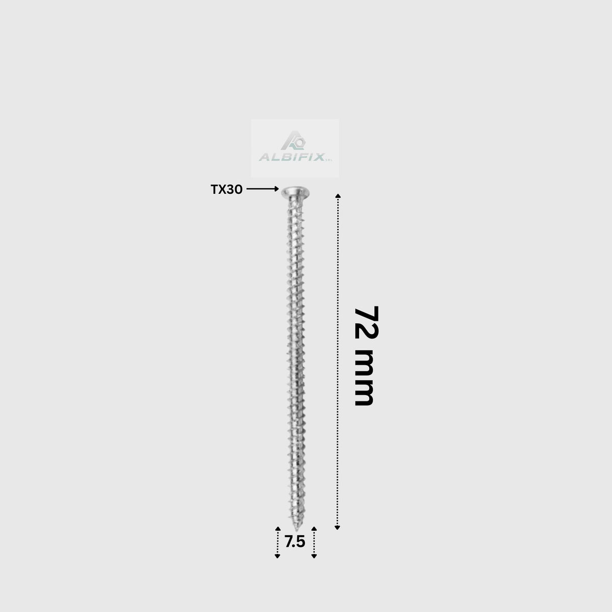 Surub montaj usi si ferestre 7.5x72 mm - 100 buc/cutie